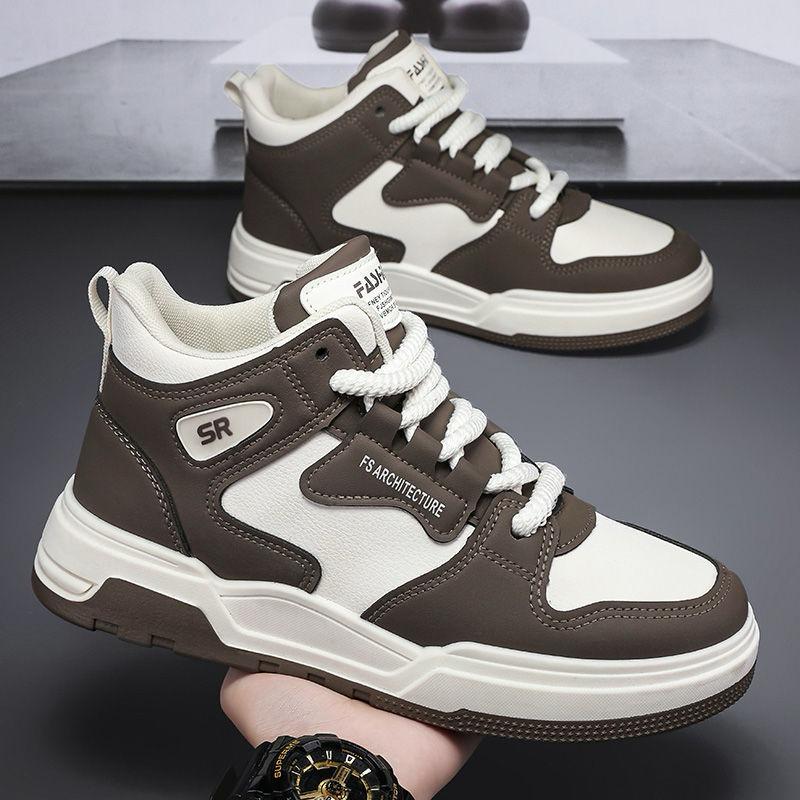Men's Mid-Top Black & White Skate Sneakers