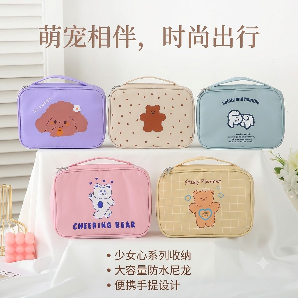 Cute Korean Bear Travel Storage Pouch