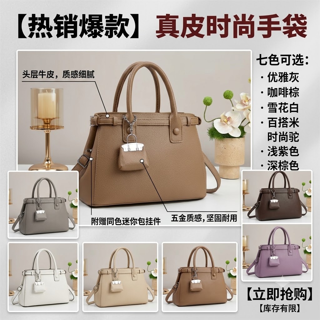 Women's Pebbled Leather Top-Handle Satchel Bag