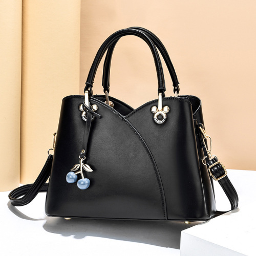 Women's Smooth Leather Top-Handle Satchel Bag