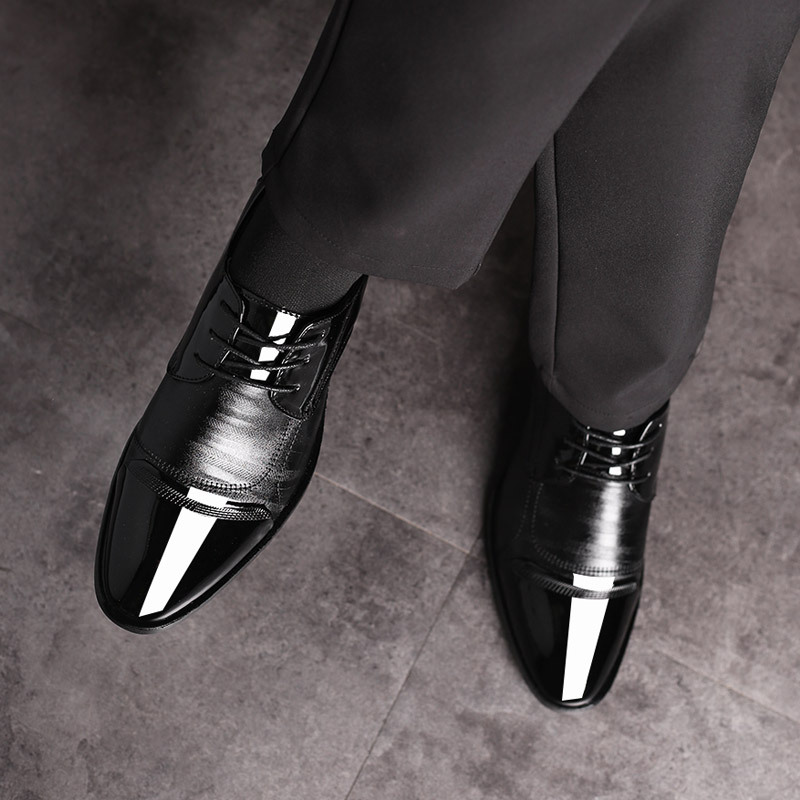 Men's Glossy Patent Leather Formal Dress Shoes
