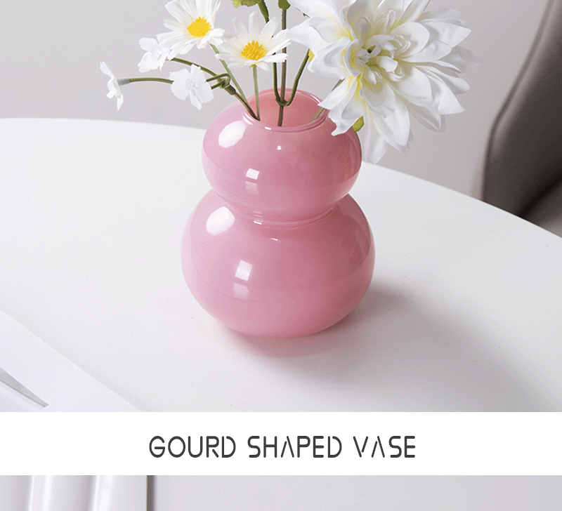 Modern Double-Bubble Glass Gourd Flower Vase