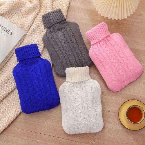 Hot Water Bottle with Cable-Knit Cover (2 Piece)